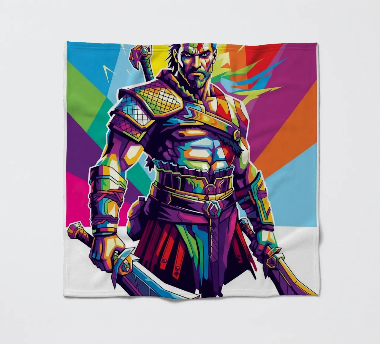 God Of War - Stile artistico WPAP (7) coperta in pile da Hantamrata