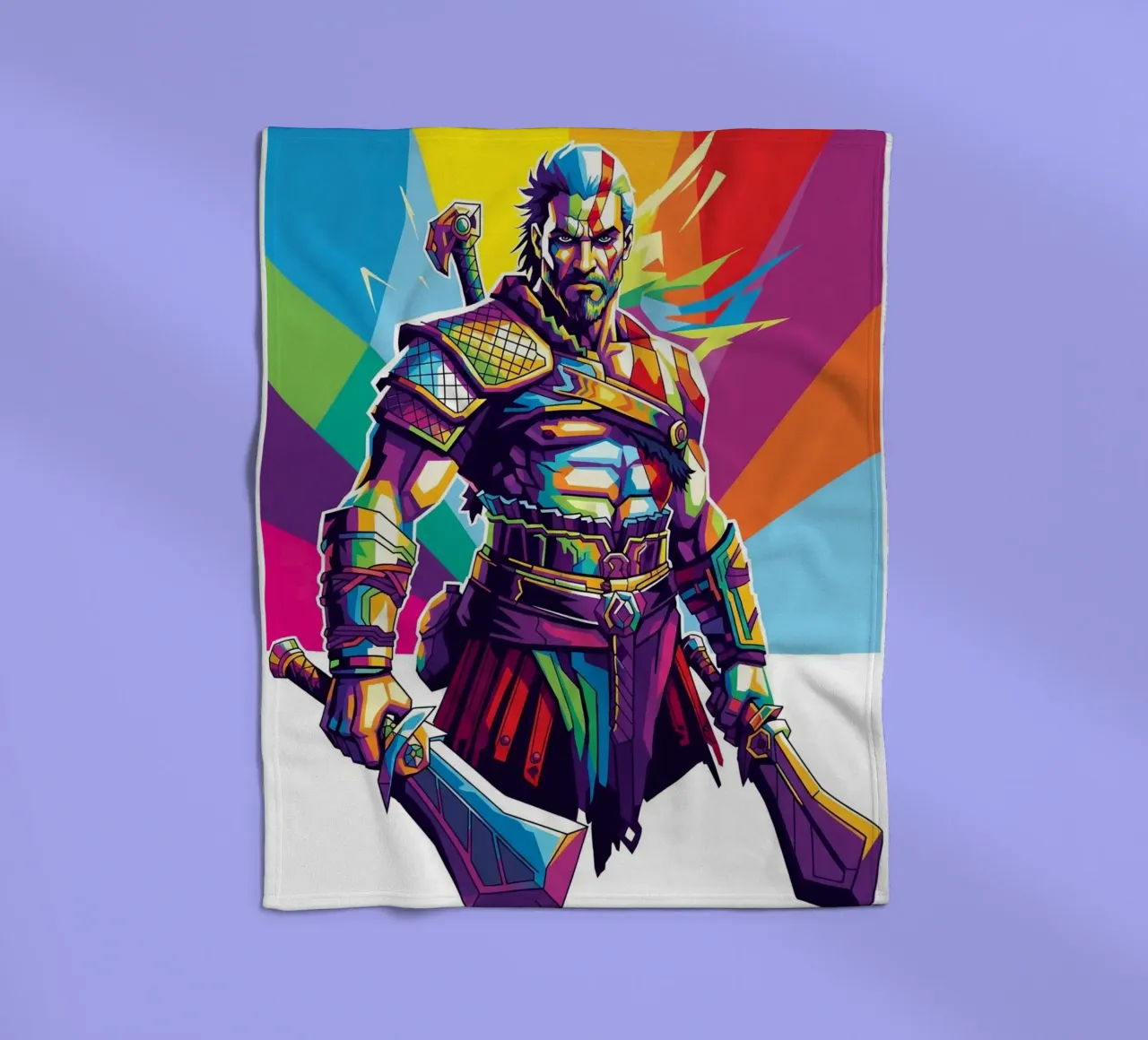 God Of War - Stile artistico WPAP (7) coperta in pile da Hantamrata