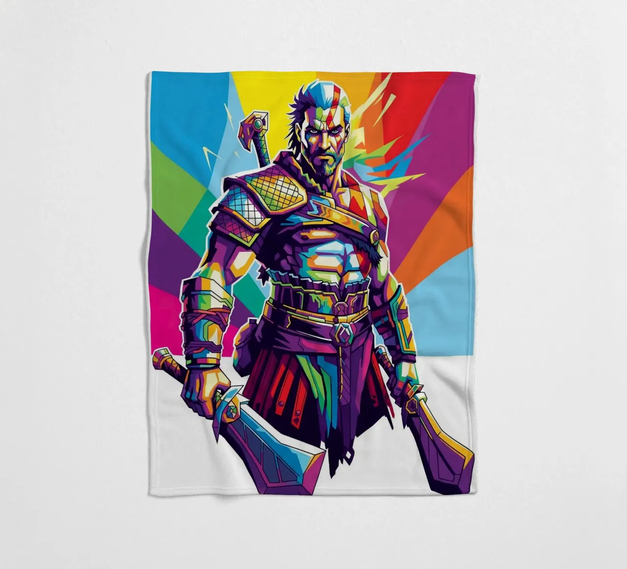 God Of War - Stile artistico WPAP (7) coperta in pile da Hantamrata