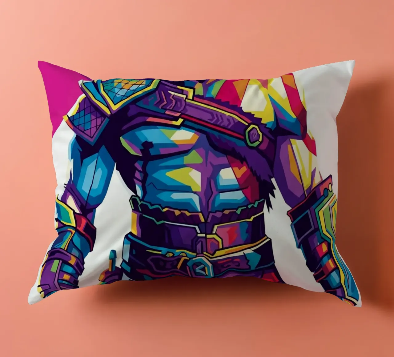 God Of War - WPAP art style (8) decorative cushion by Hantamrata