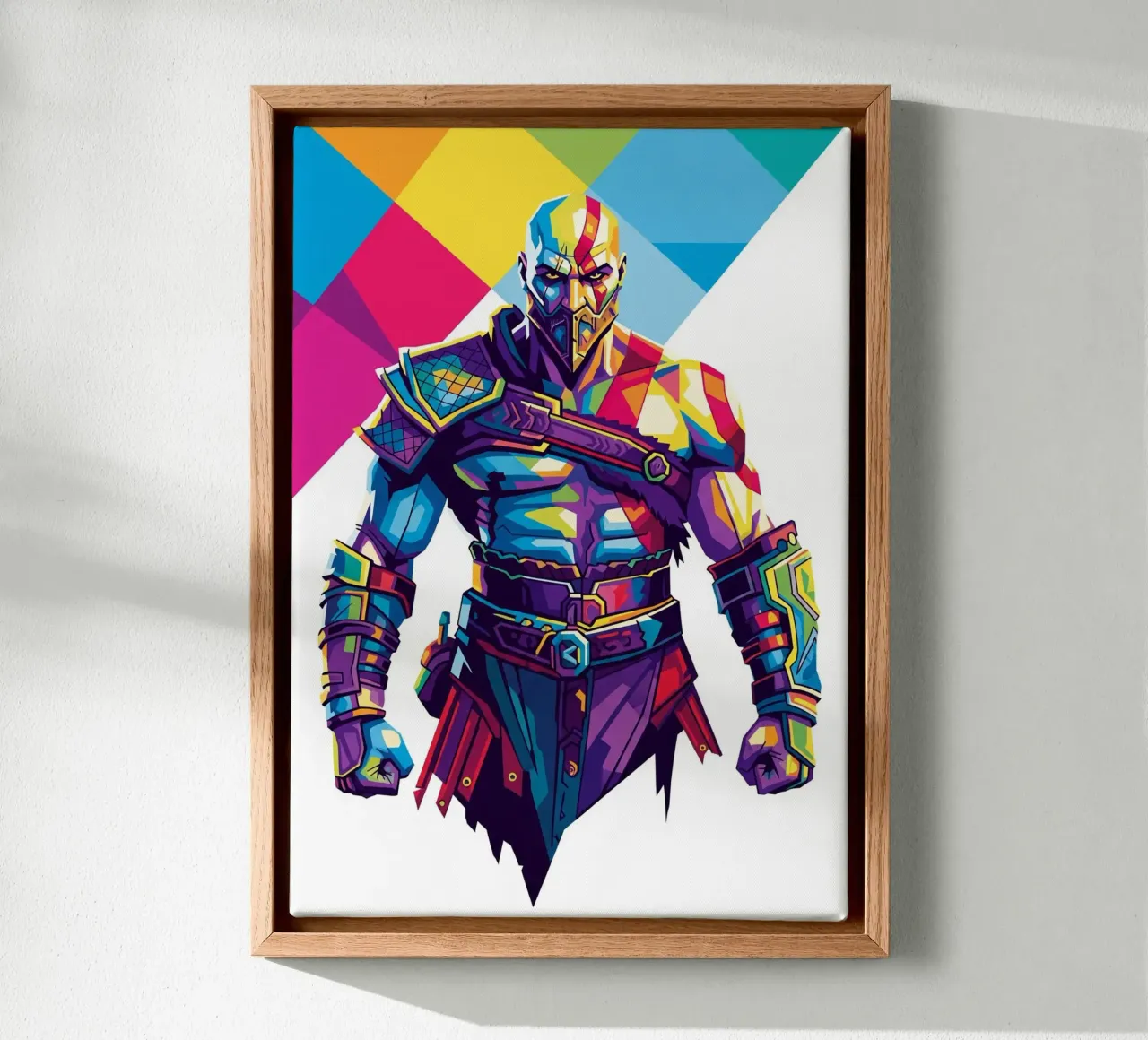 God Of War - WPAP-kunststijl (8) canvas met Baklijst van Hantamrata