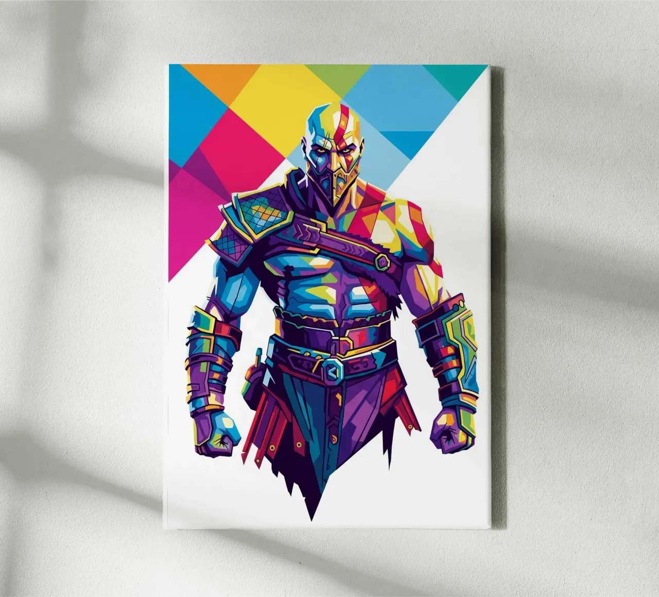 God Of War - WPAP-kunststijl (8) canvas met Baklijst van Hantamrata