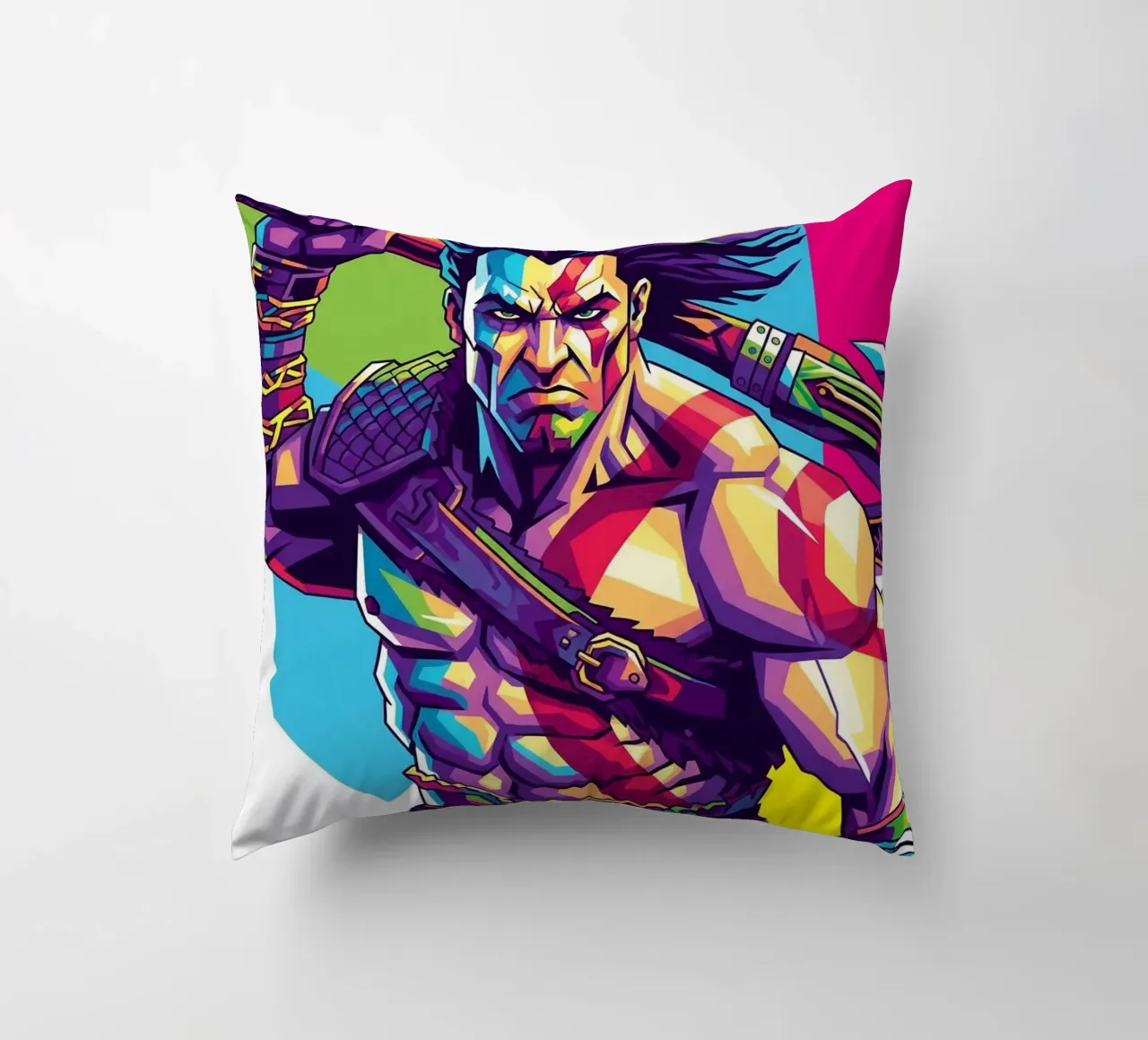 God Of War - WPAP art style (9) decorative cushion by Hantamrata