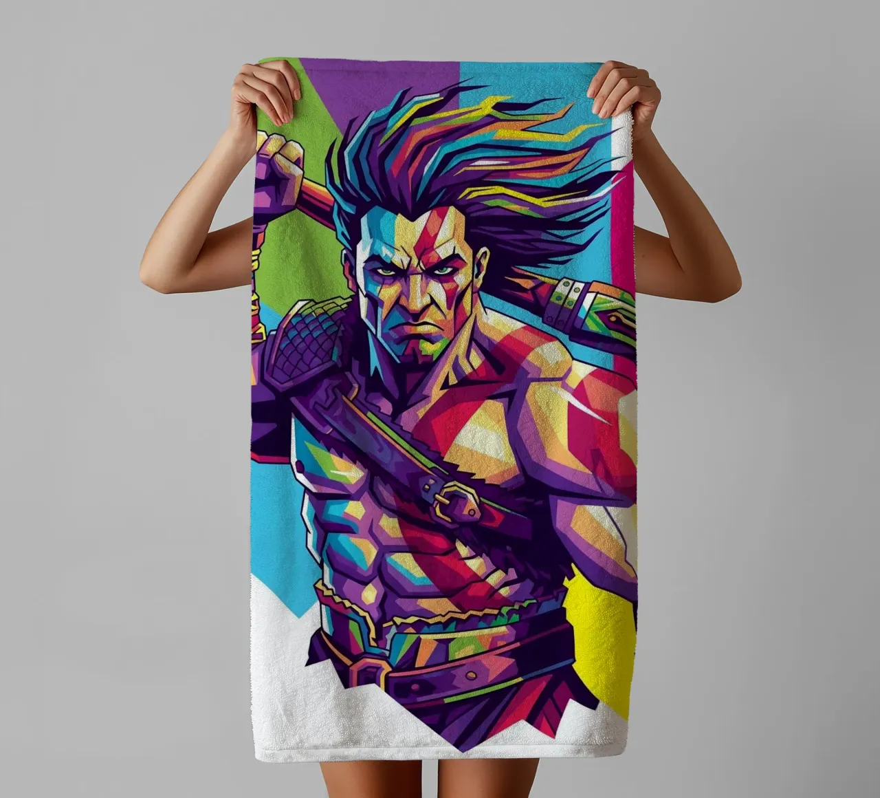 God Of War - WPAP art style (9) towel by Hantamrata