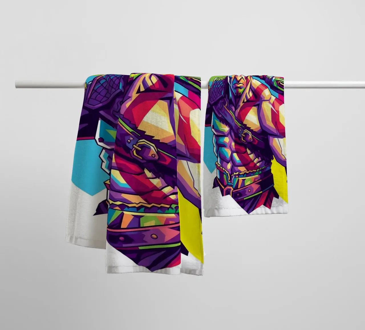 God Of War - WPAP art style (9) towel by Hantamrata