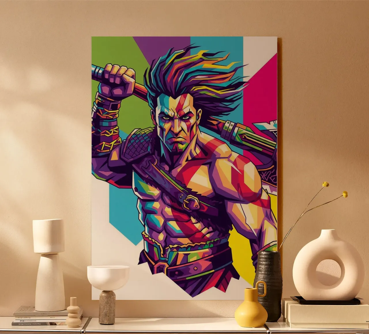 God Of War - WPAP art style (9) alu-dibond by Hantamrata
