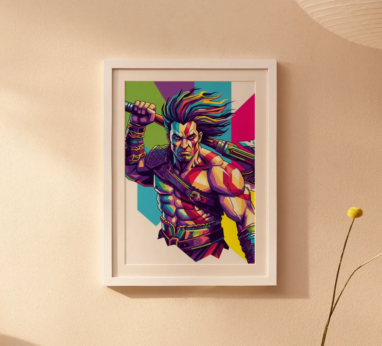 God Of War - Stile artistico WPAP (9) poster con telaio in plastica da Hantamrata
