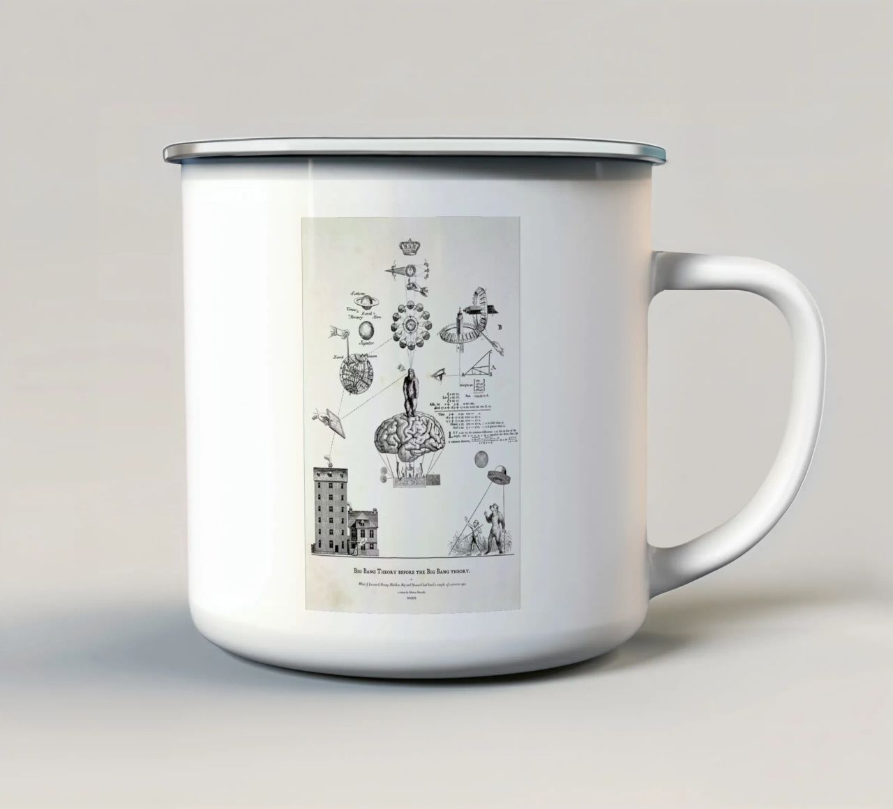 Big Bang Theory before the Bing Bang theory taza de esmalte de Matteo Morelli