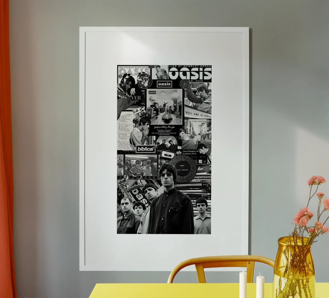 Oasi in bianco e nero poster con telaio in legno da domherrick1