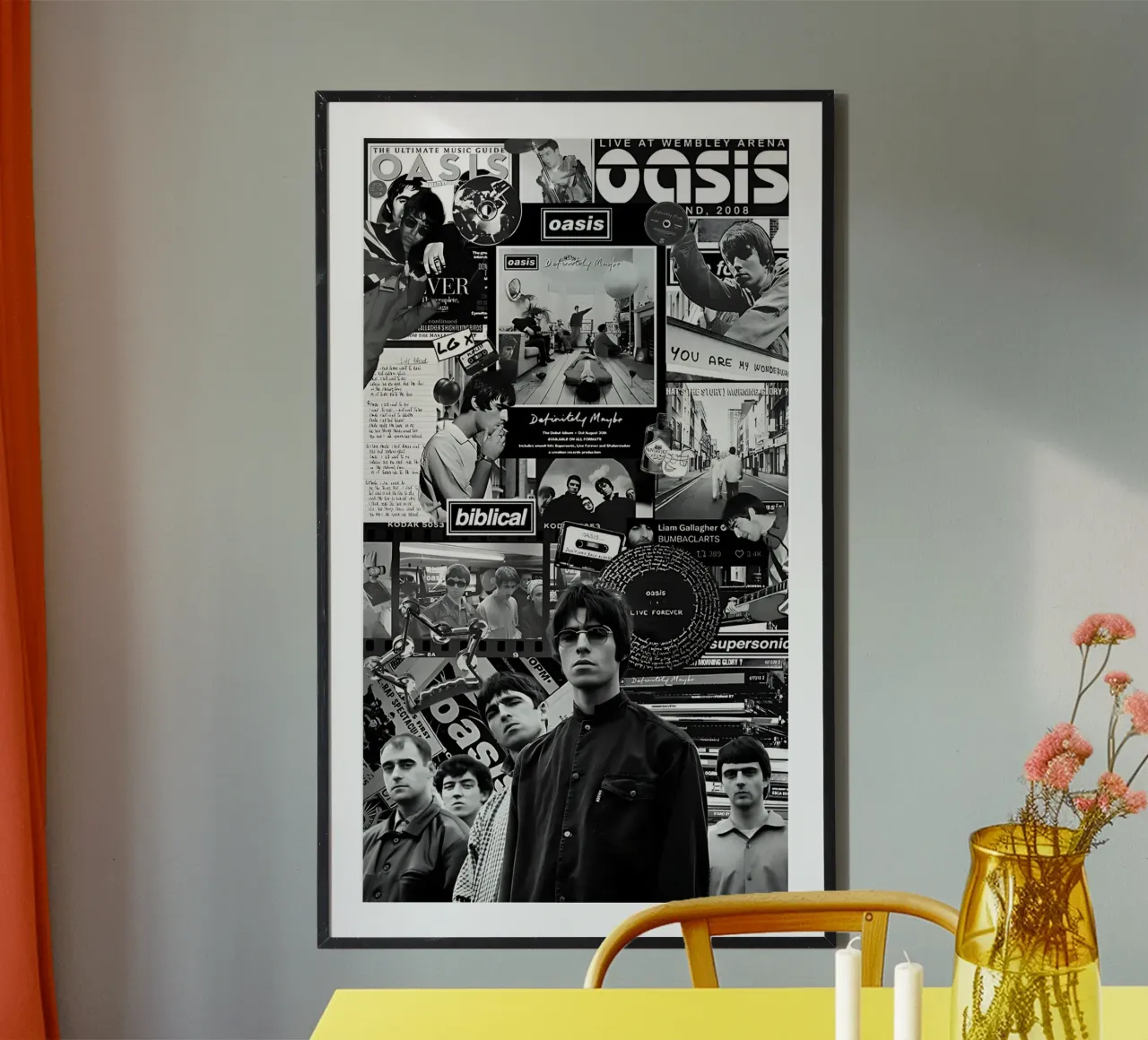 Oasi in bianco e nero poster con telaio in legno da domherrick1