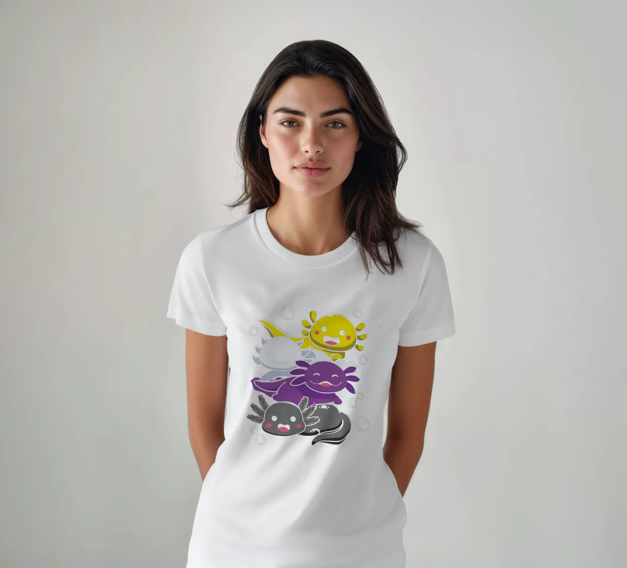 Colorful axolotls t-shirt da edsonramosart