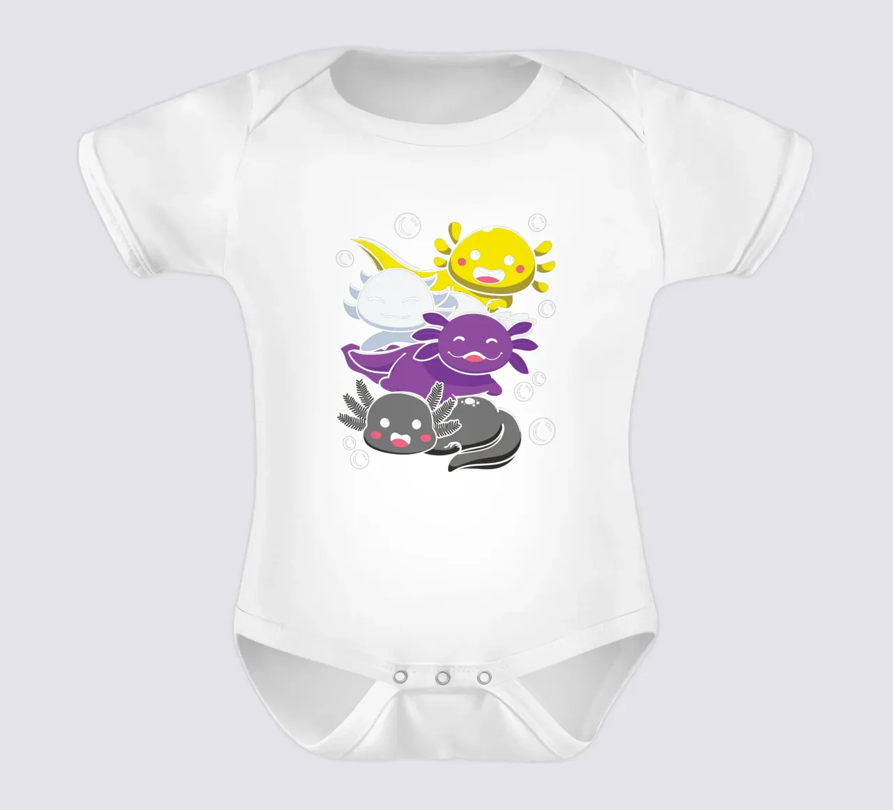 Colorful axolotls body neonato maniche corte da edsonramosart