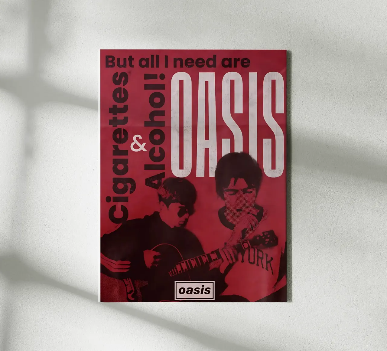 Poster degli Oasis in rosso tela con Cornice a cassetta da domherrick1
