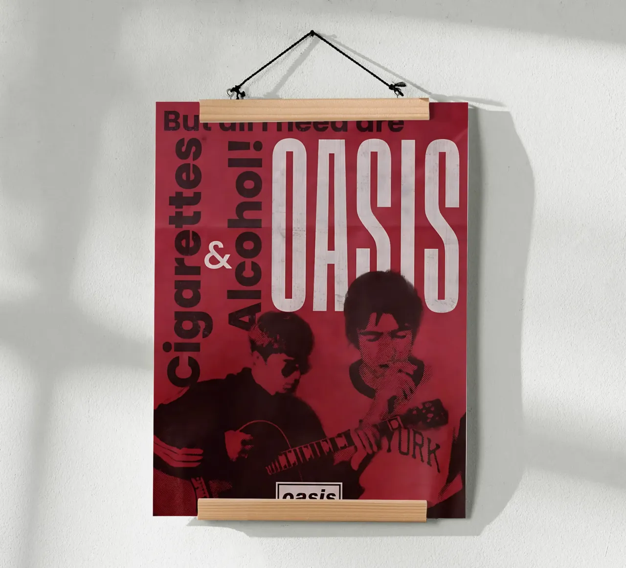 Poster degli Oasis in rosso carta hahnemühle da domherrick1