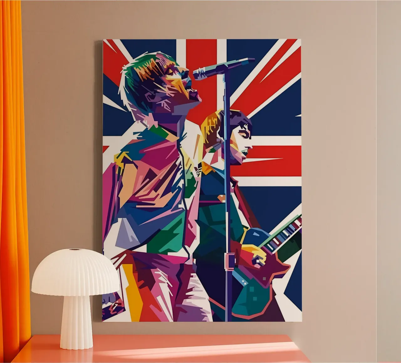 Arte degli Oasis con bandiera del Regno Unito tela con Cornice a cassetta da domherrick1