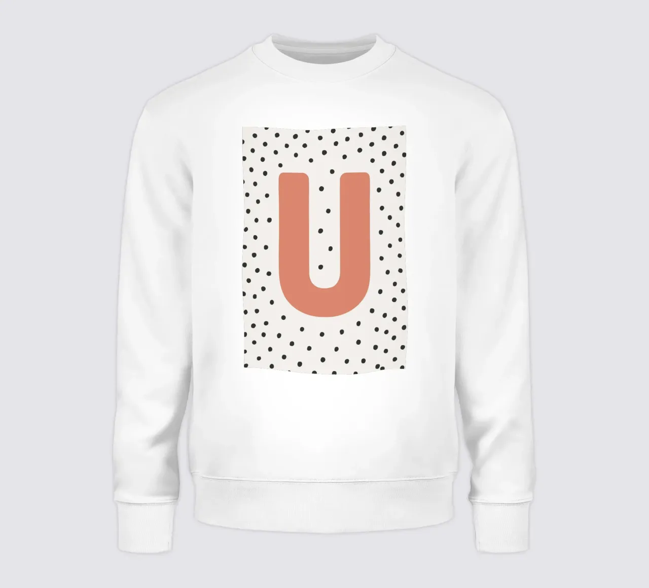 Initiale U sur motif à pois - style scandinave sweat de KidzStudio