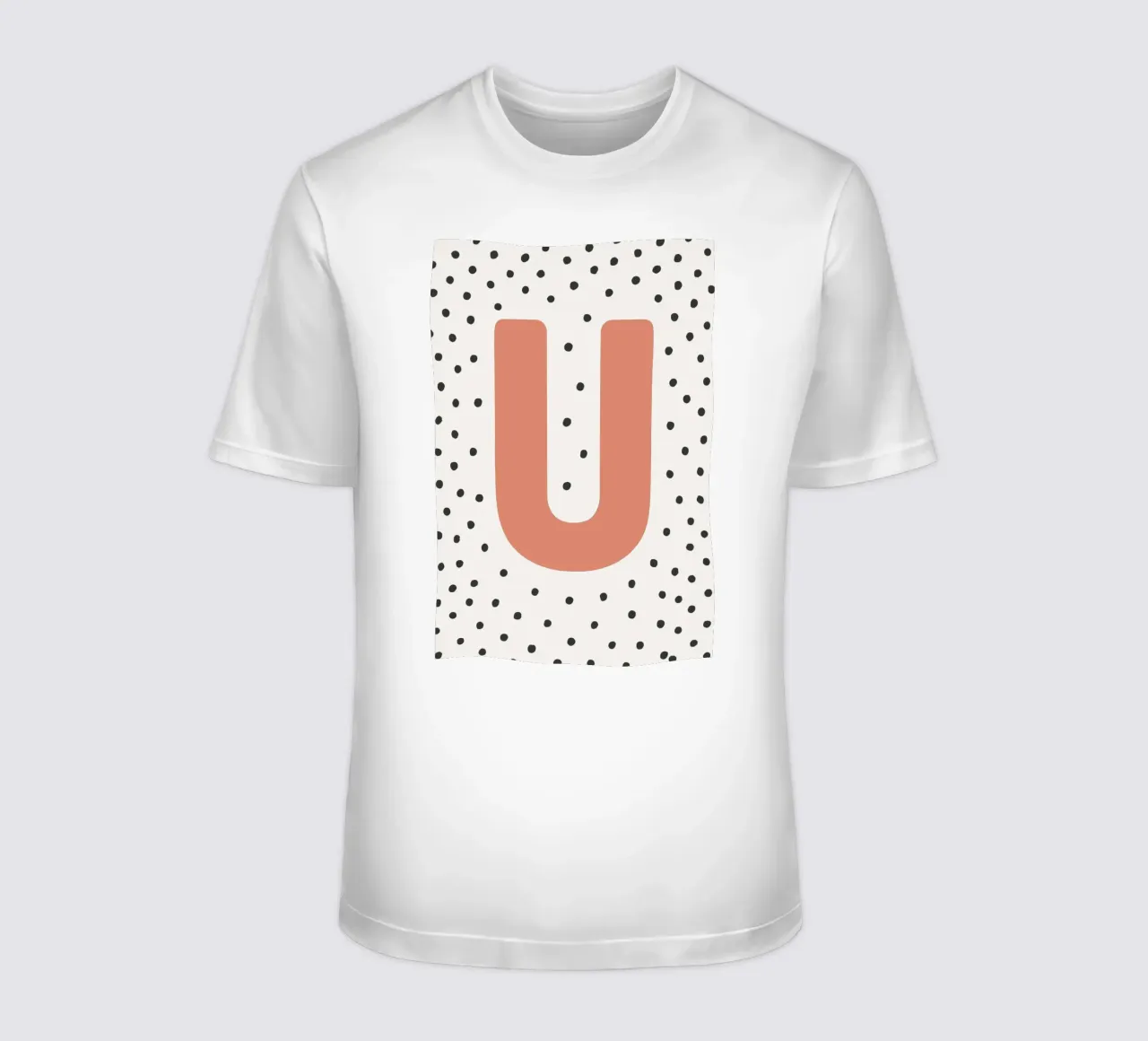 Initial U on dot pattern - Scandinavian style t-shirt by KidzStudio