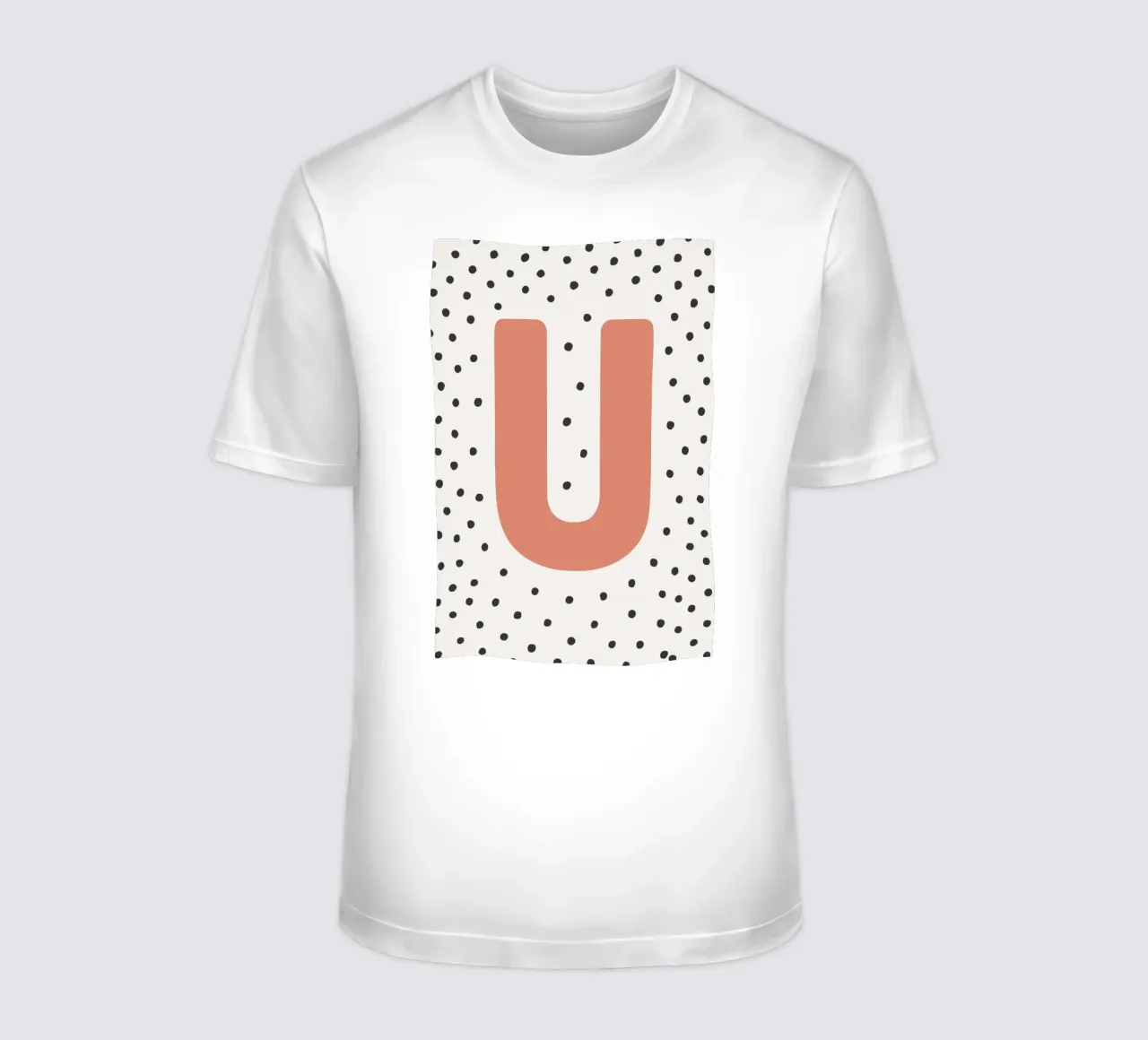 Initial U on dot pattern - Scandinavian style t-shirt by KidzStudio