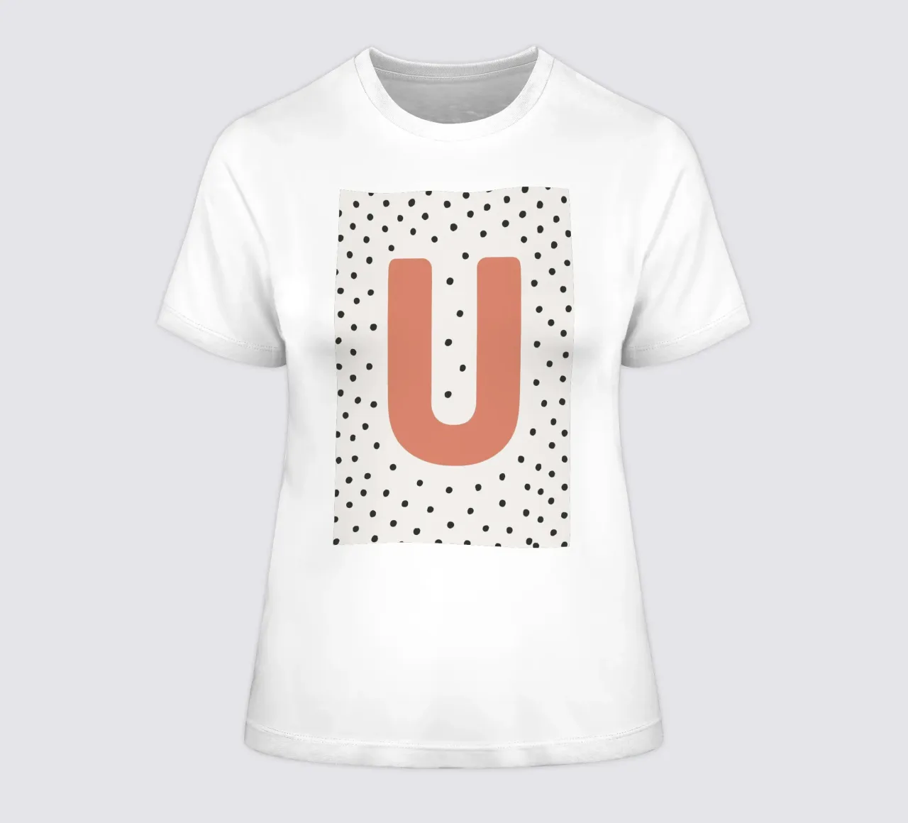 Initial U on dot pattern - Scandinavian style women's fitted t-shirt by KidzStudio