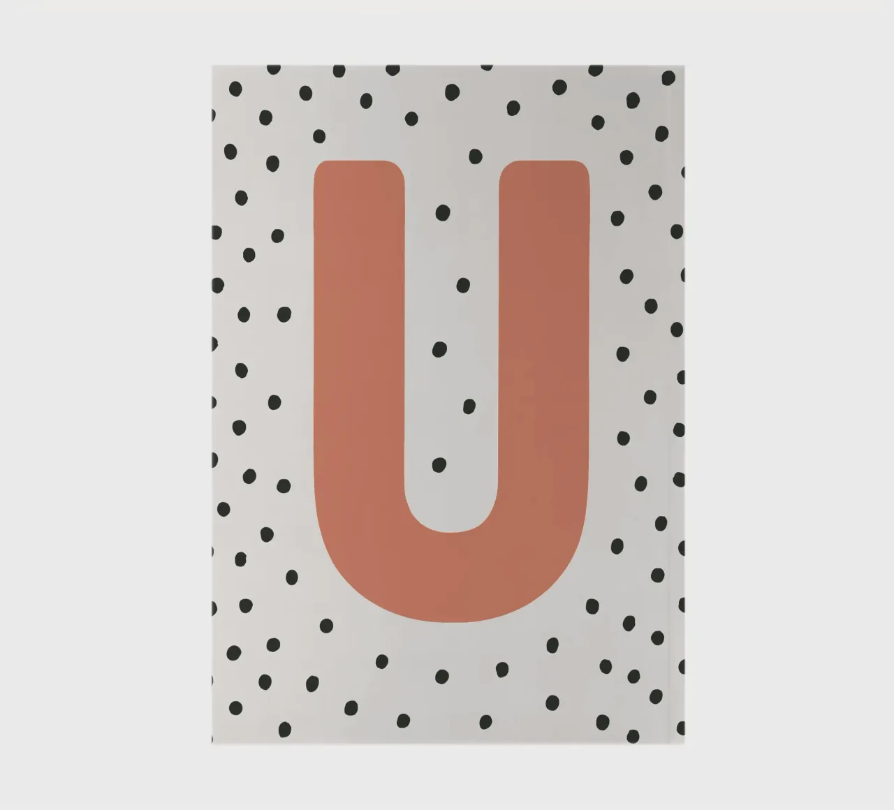 Initial U on dot pattern - Scandinavian style notebook by KidzStudio