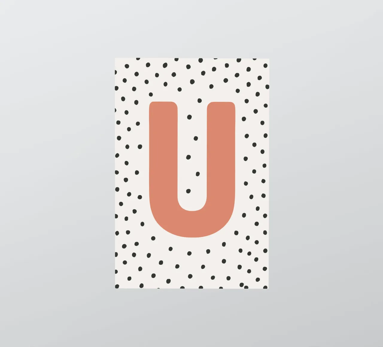 Initial U on dot pattern - Scandinavian style sticker by KidzStudio