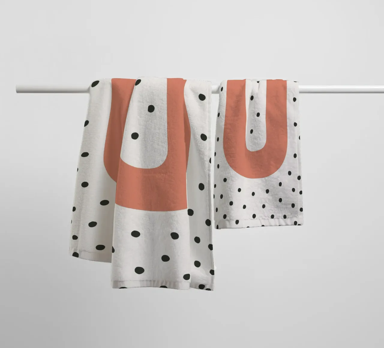 Initial U on dot pattern - Scandinavian style towel by KidzStudio