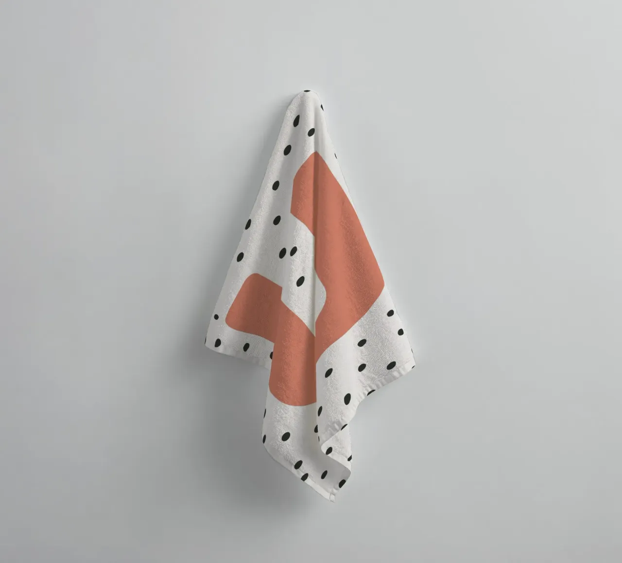 Initial U on dot pattern - Scandinavian style towel by KidzStudio