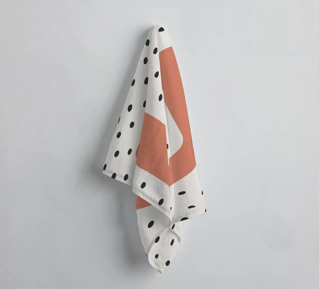 Initial U on dot pattern - Scandinavian style towel by KidzStudio