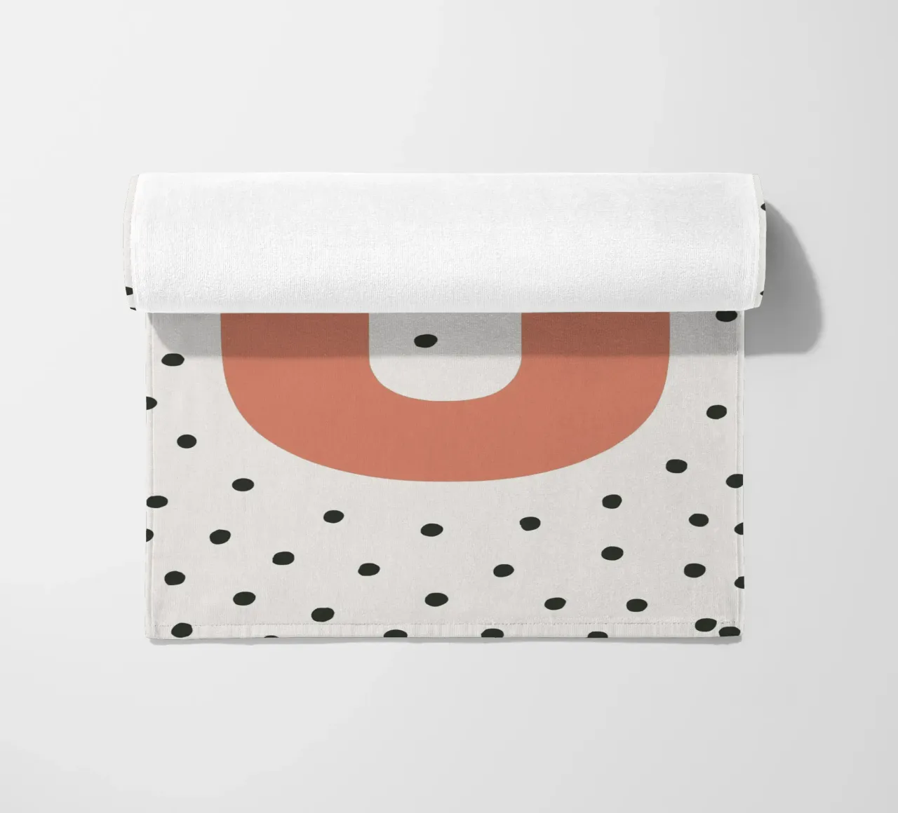 Initial U on dot pattern - Scandinavian style beach towel by KidzStudio