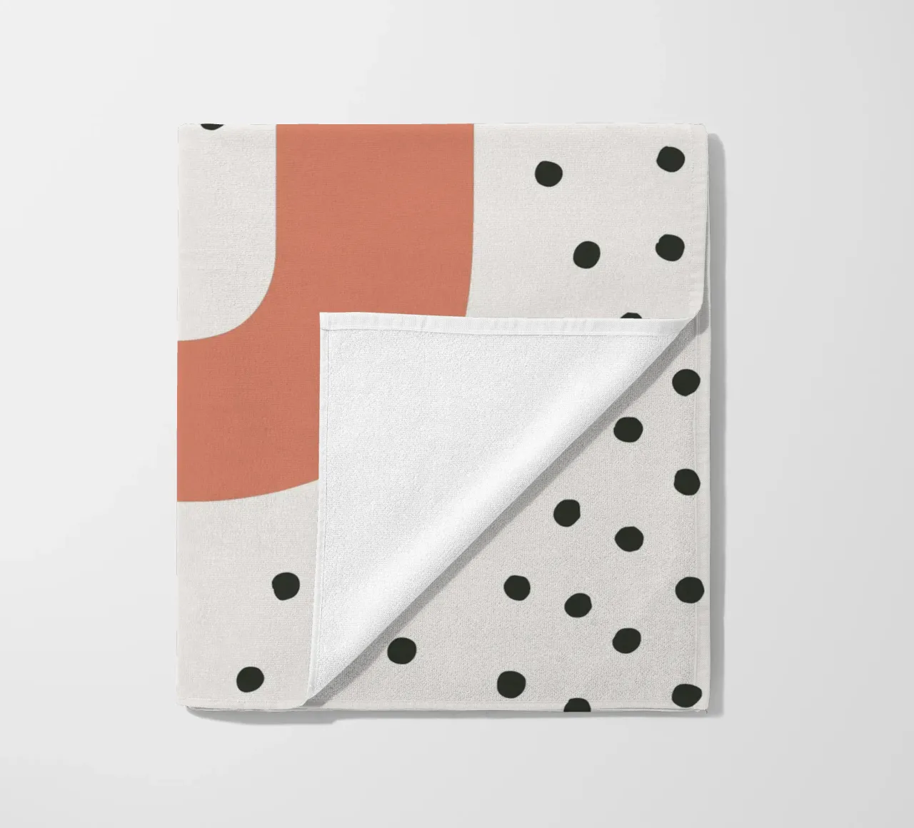 Initial U on dot pattern - Scandinavian style beach towel by KidzStudio