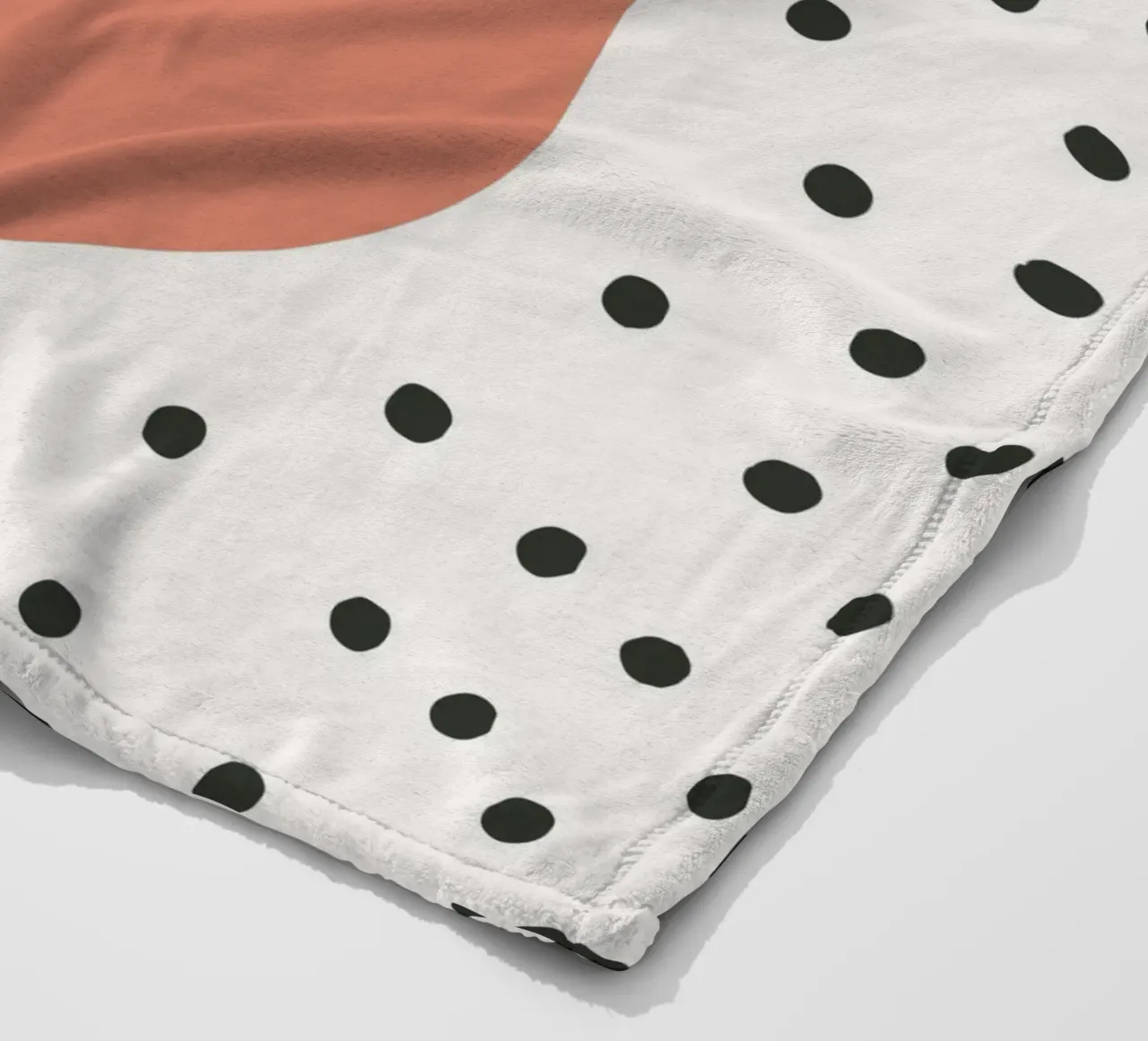Initial U on dot pattern - Scandinavian style fleece blanket by KidzStudio
