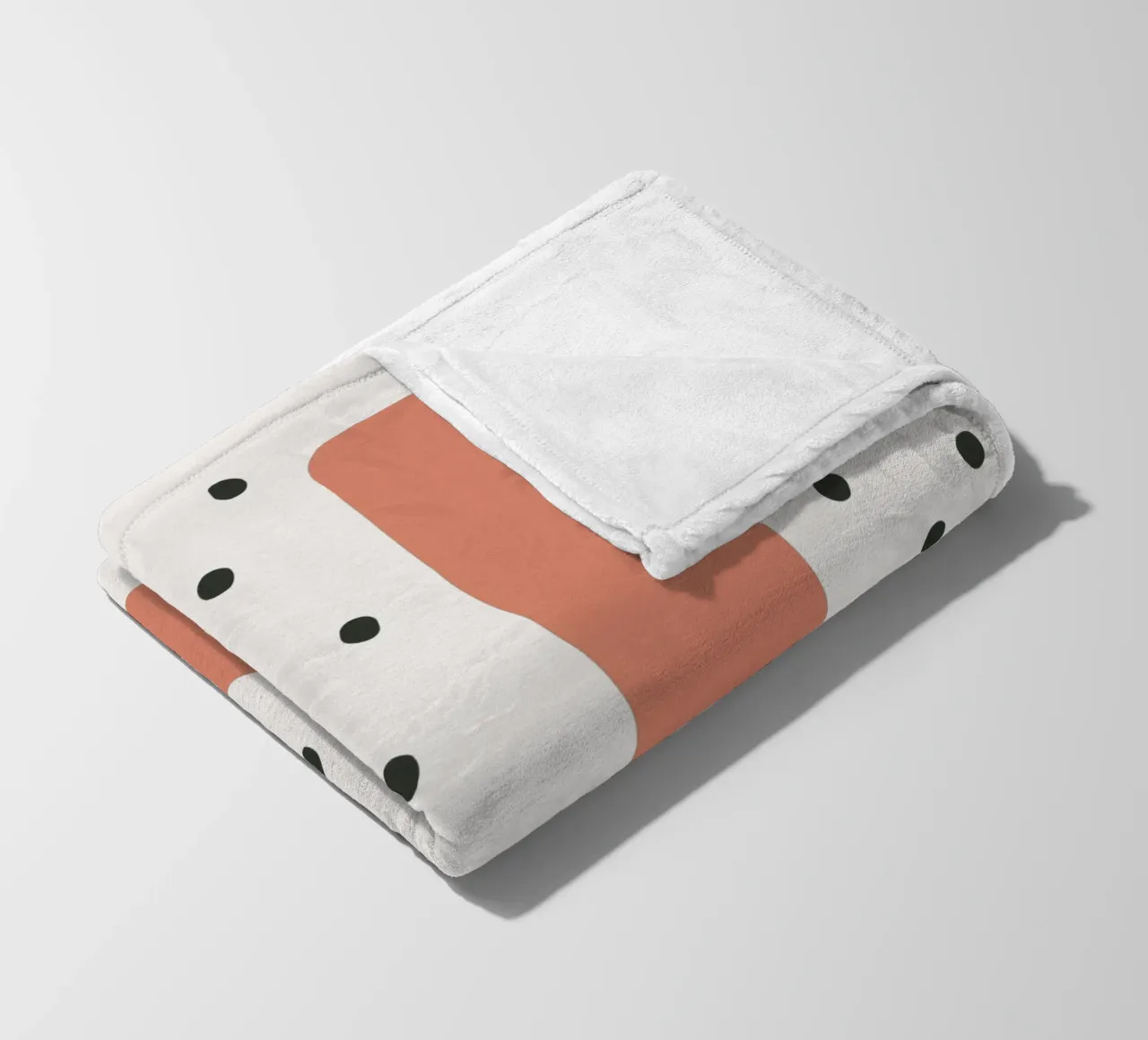 Initial U on dot pattern - Scandinavian style fleece blanket by KidzStudio