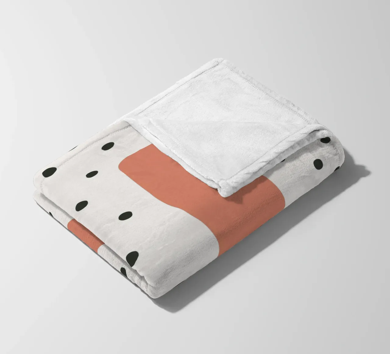 Initial U on dot pattern - Scandinavian style fleece blanket by KidzStudio