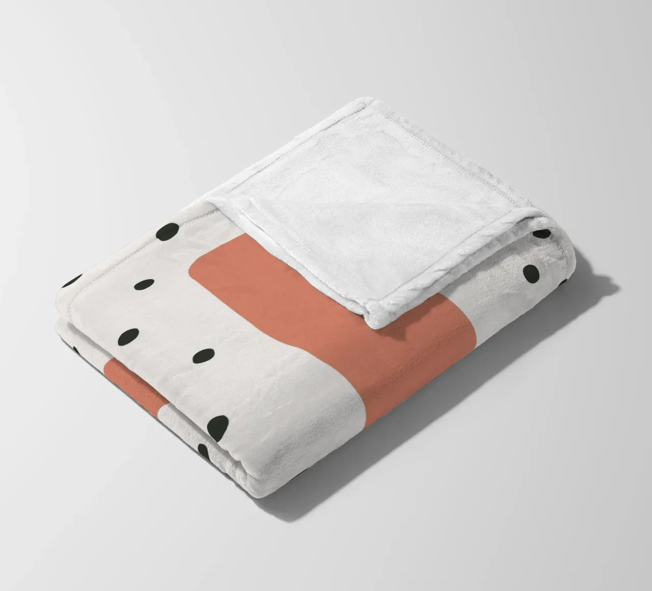 Initial U on dot pattern - Scandinavian style fleece blanket by KidzStudio