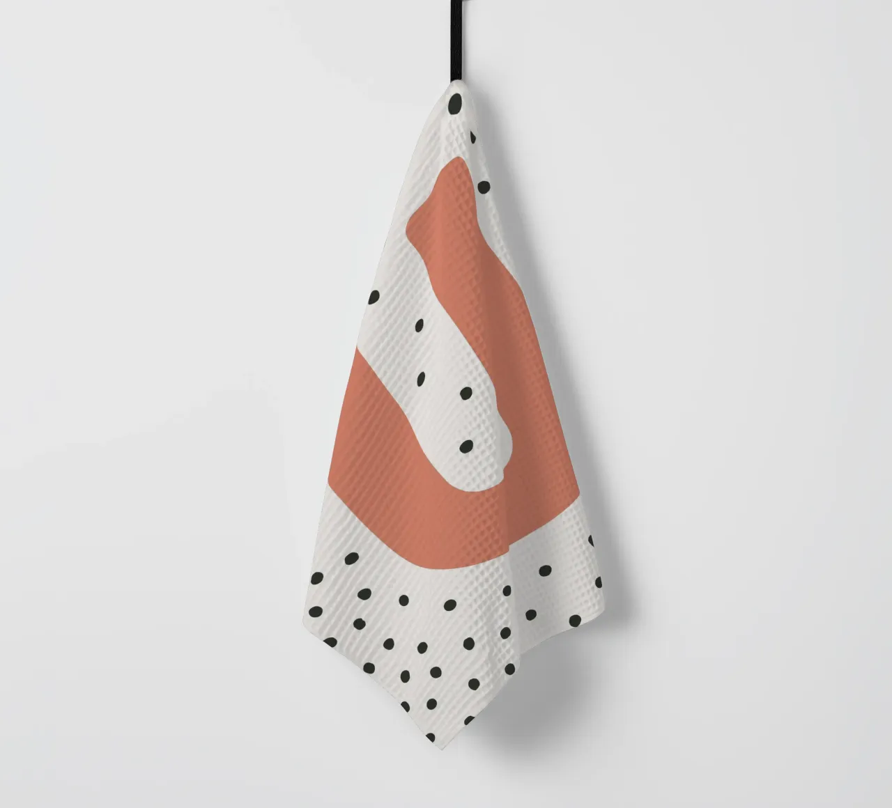 Initial U on dot pattern - Scandinavian style tea towel by KidzStudio