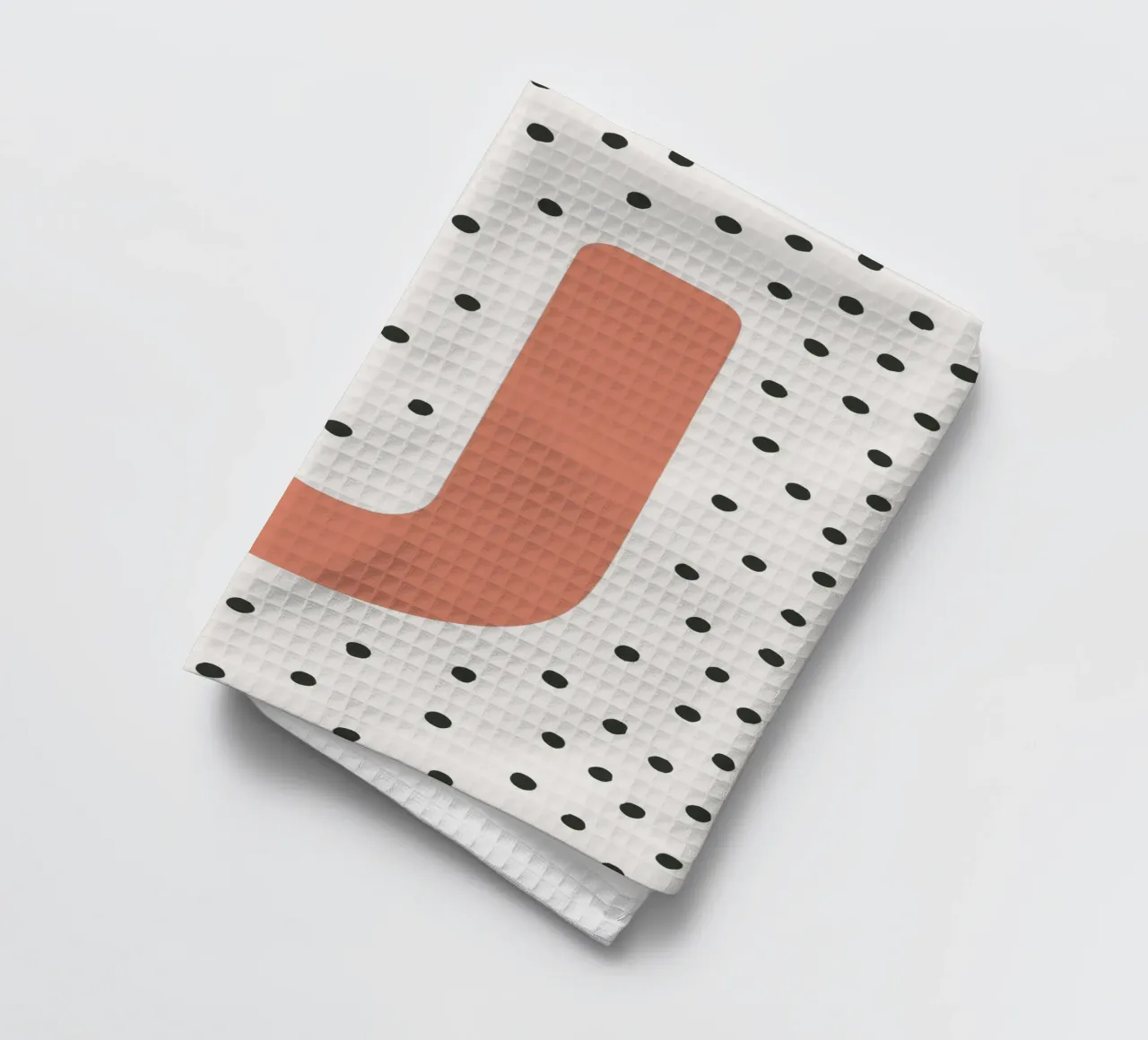 Initial U on dot pattern - Scandinavian style tea towel by KidzStudio