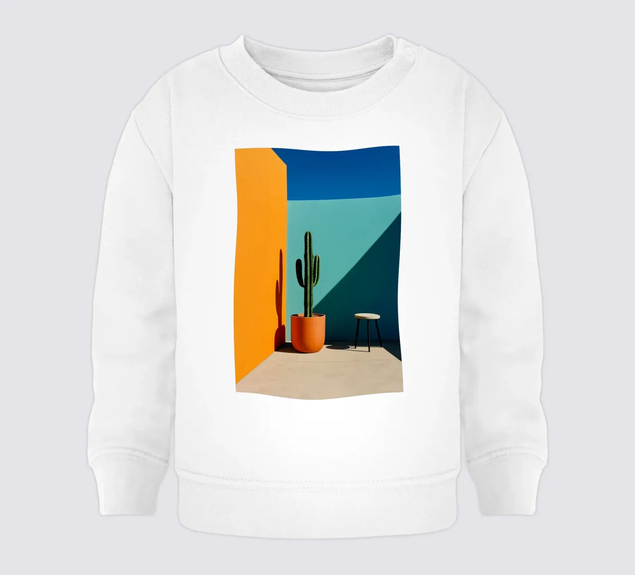 Cactus e arancione - Grafica solare e colori vivaci felpa neonato da Affiches Minimalistes
