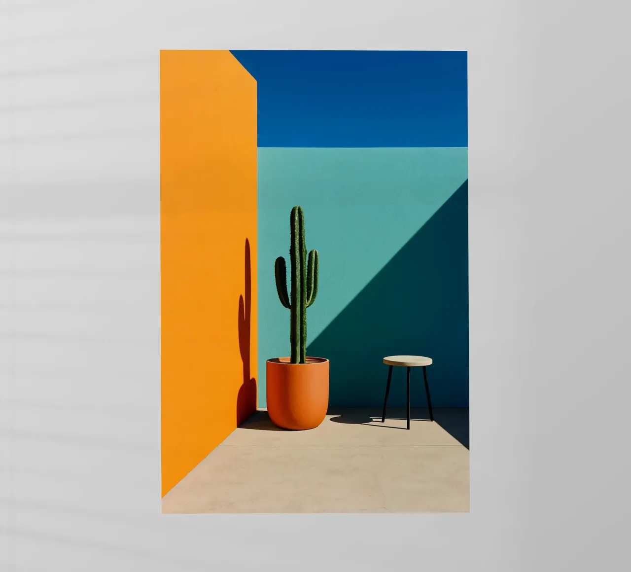 Cactus e arancione - Grafica solare e colori vivaci pellicola backlit da Affiches Minimalistes