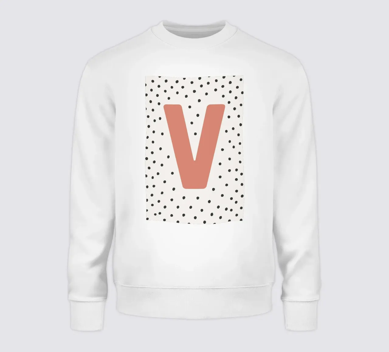 Initial V on dot pattern - Scandinavian style sweatshirt by KidzStudio