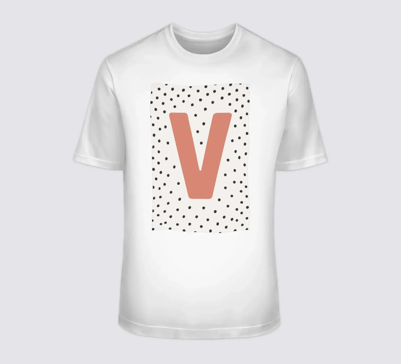 Initial V on dot pattern - Scandinavian style t-shirt by KidzStudio