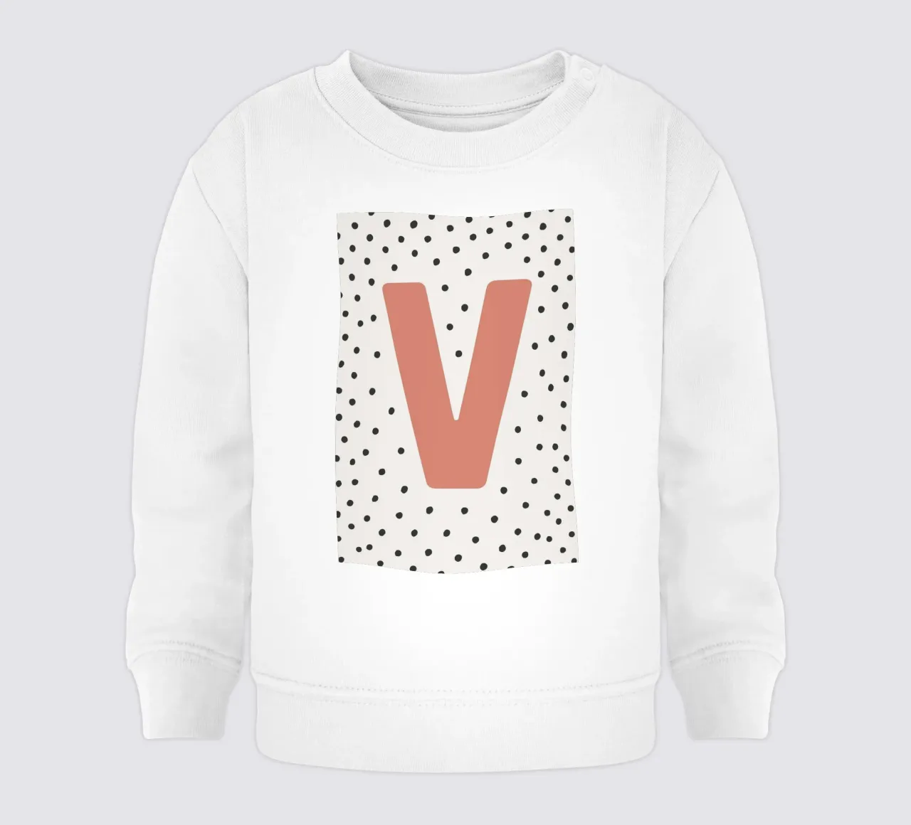 V iniziale su motivo a pois - stile scandinavo felpa neonato da KidzStudio