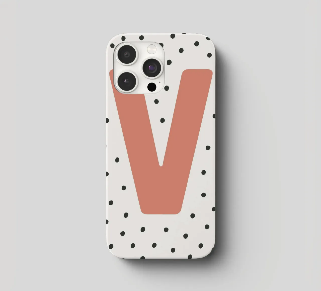 Initial V on dot pattern - Scandinavian style iphone case by KidzStudio