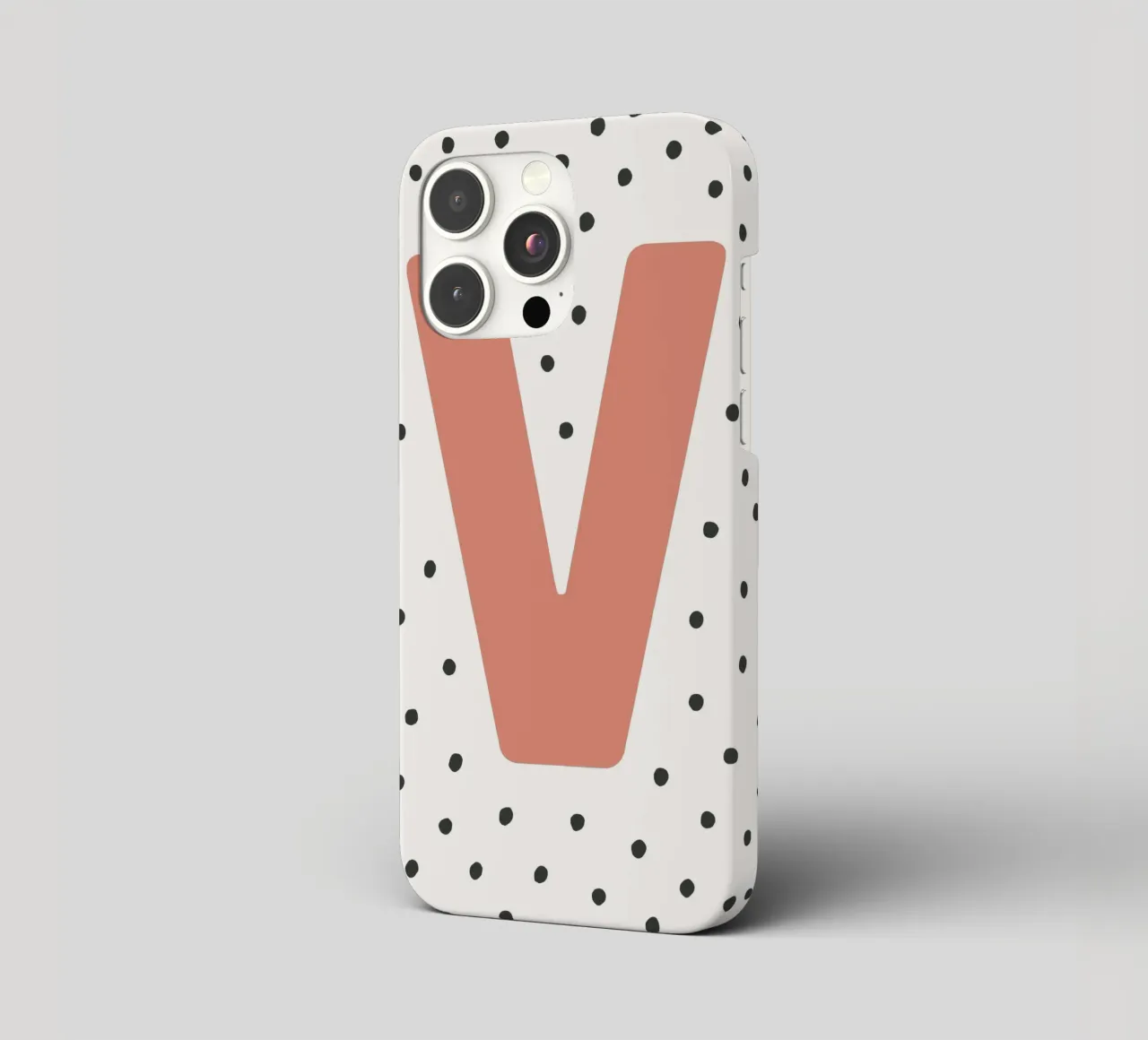 Initial V on dot pattern - Scandinavian style iphone case by KidzStudio