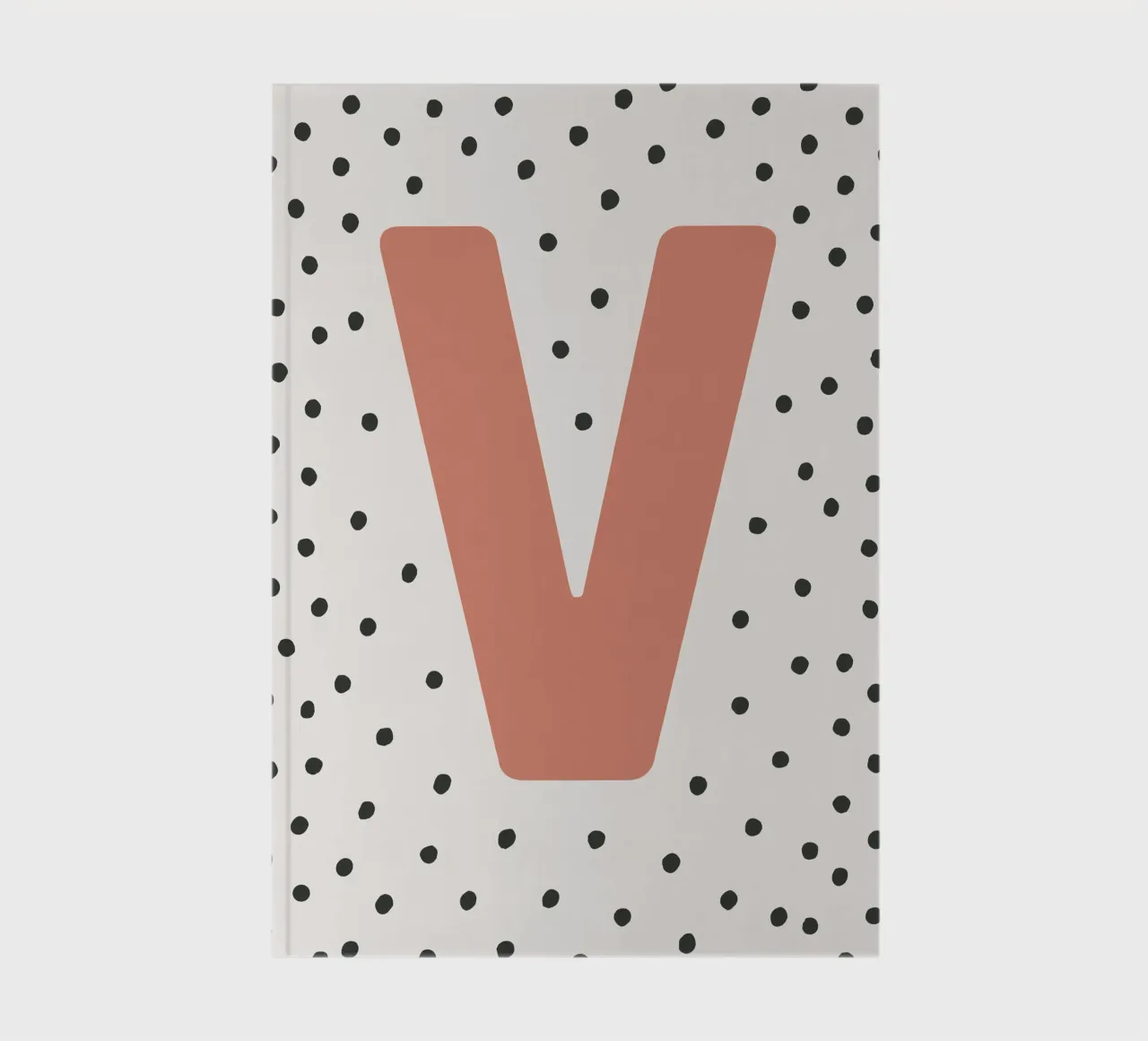 Initial V on dot pattern - Scandinavian style notebook by KidzStudio