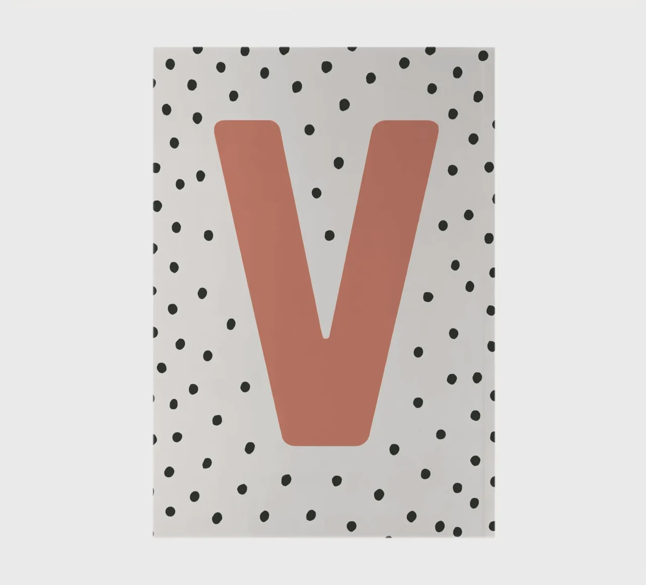 Initial V on dot pattern - Scandinavian style notebook by KidzStudio