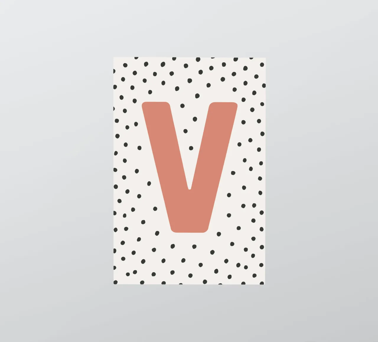Initial V on dot pattern - Scandinavian style sticker by KidzStudio