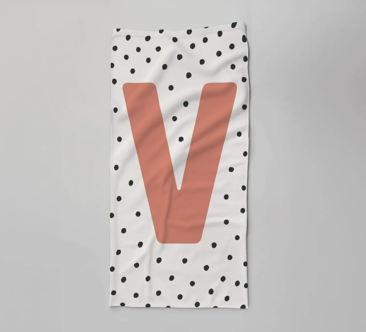 Initial V on dot pattern - Scandinavian style towel by KidzStudio