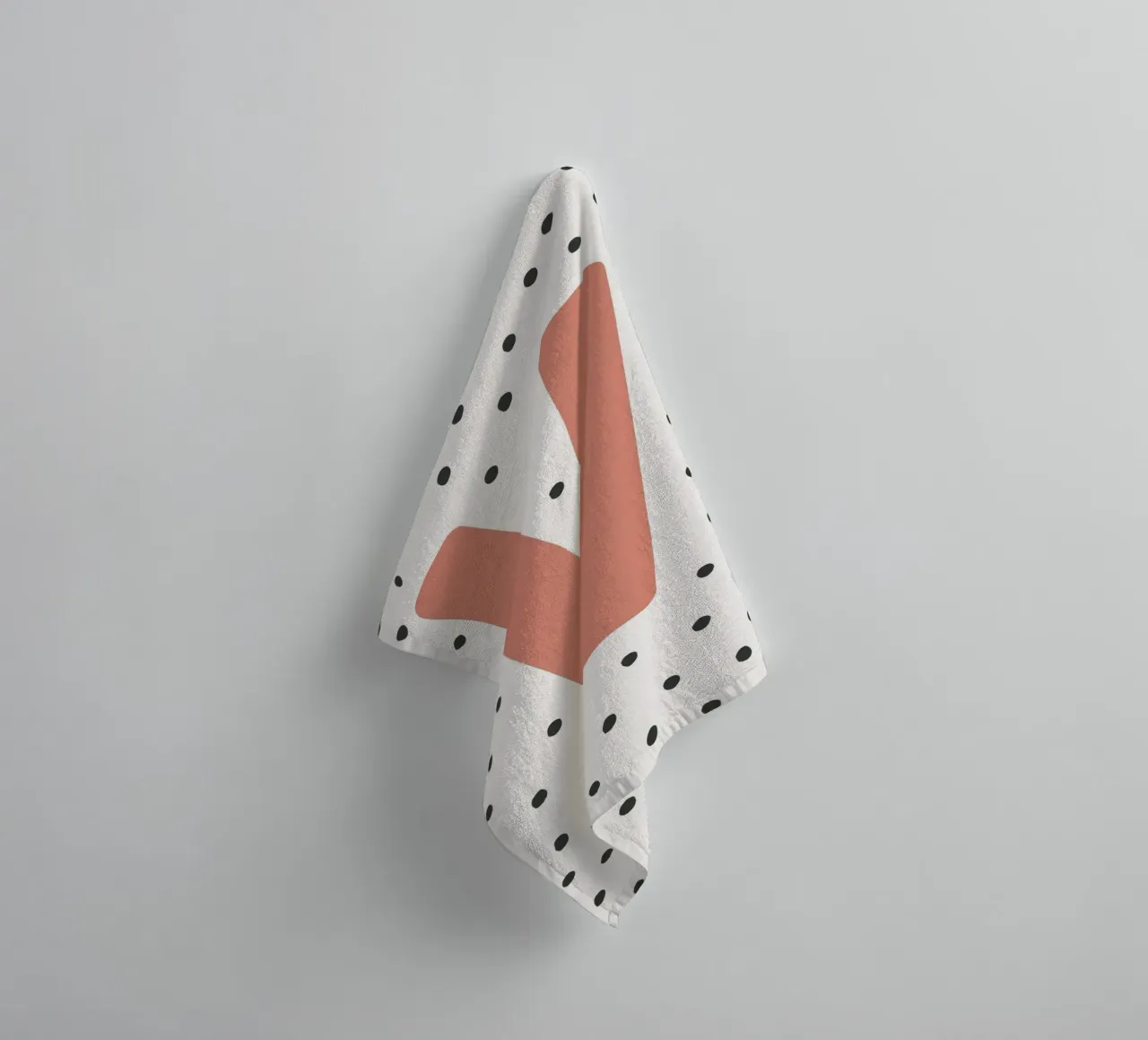 Initial V on dot pattern - Scandinavian style towel by KidzStudio