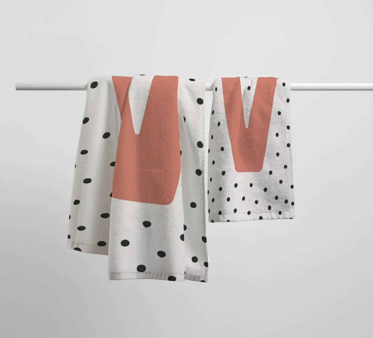 Initial V on dot pattern - Scandinavian style towel by KidzStudio