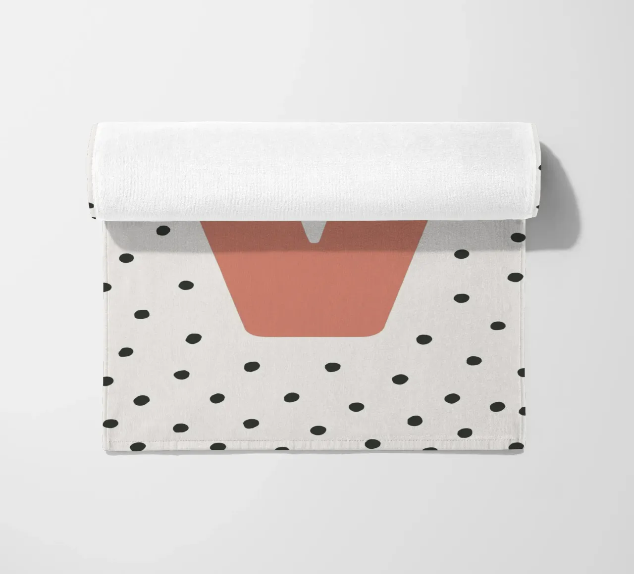 Initial V on dot pattern - Scandinavian style beach towel by KidzStudio